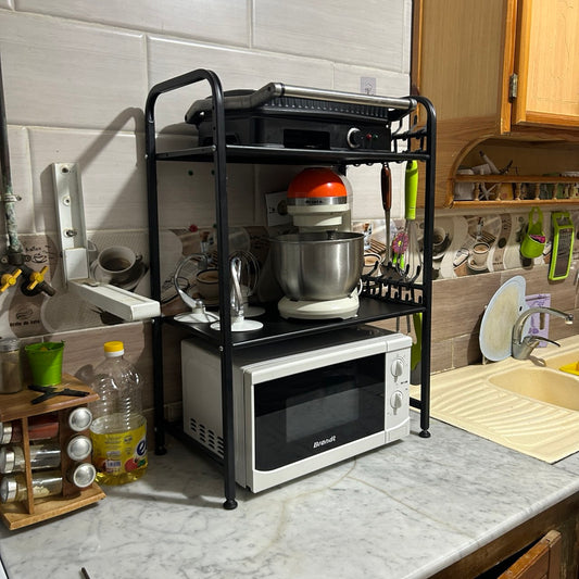 حامل  ميكرو اوند وفرن  بطابقين متعدد الوظائف Support micro-ondes et four deux étages multifonctions